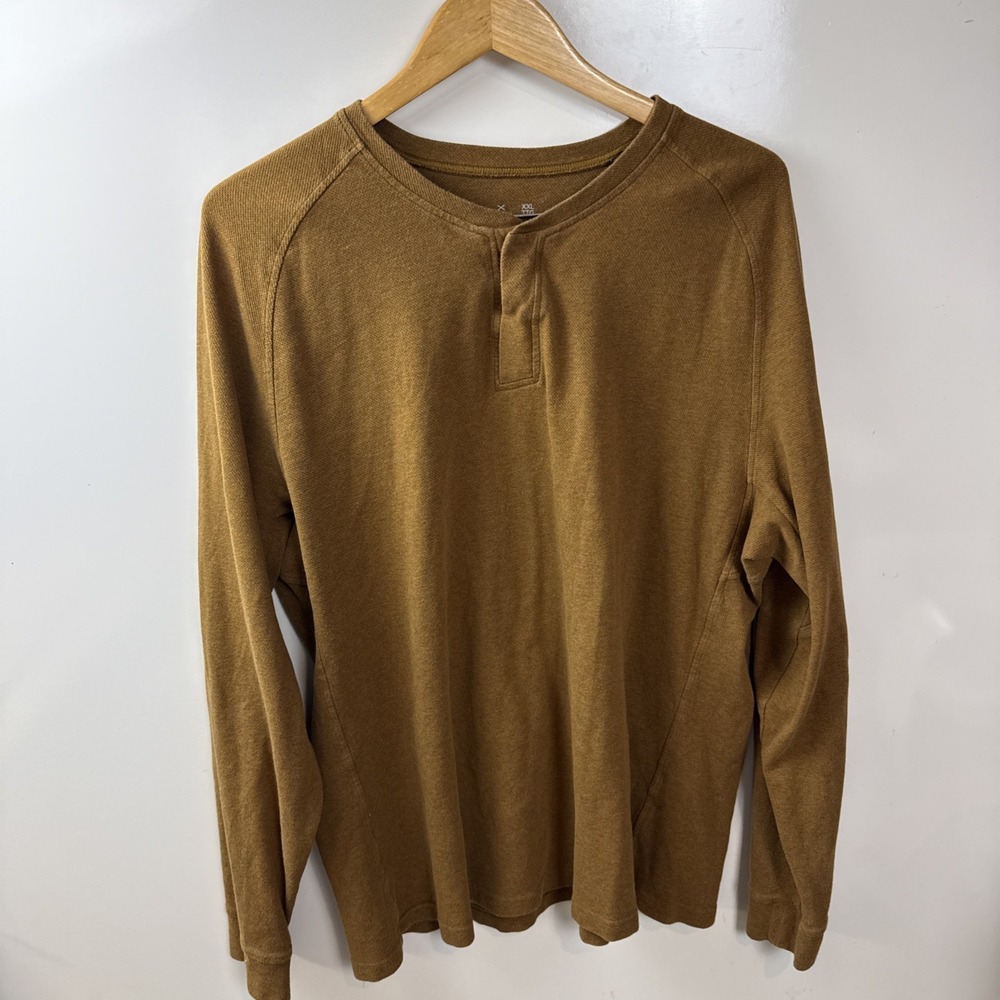 Arc'teryx Men's Long Sleeve Henley Shirt Brown Size XXL Snap Button - Picture 5 of 14